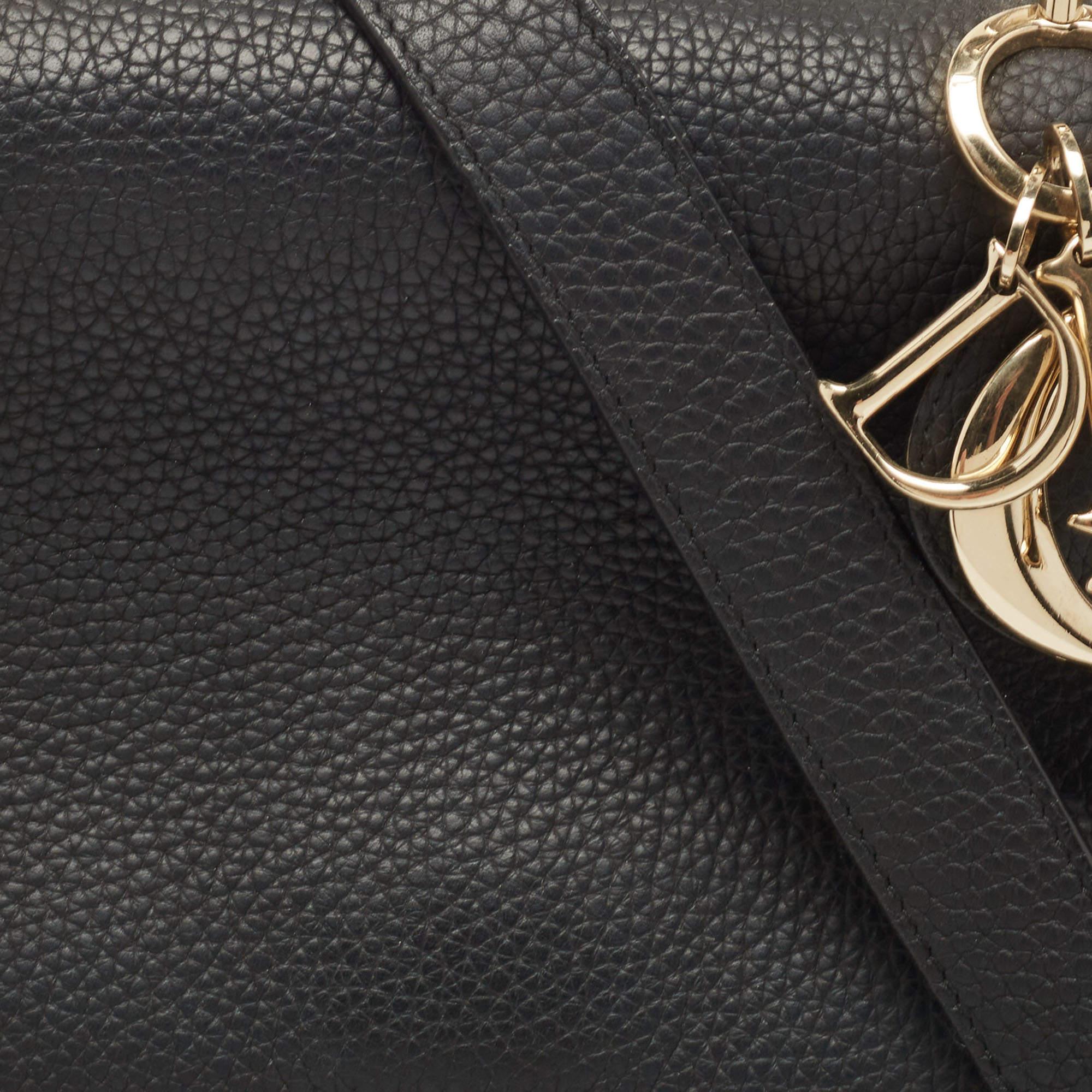 Dior Black Leather Medium Be Dior Flap Top Handle Bag 9