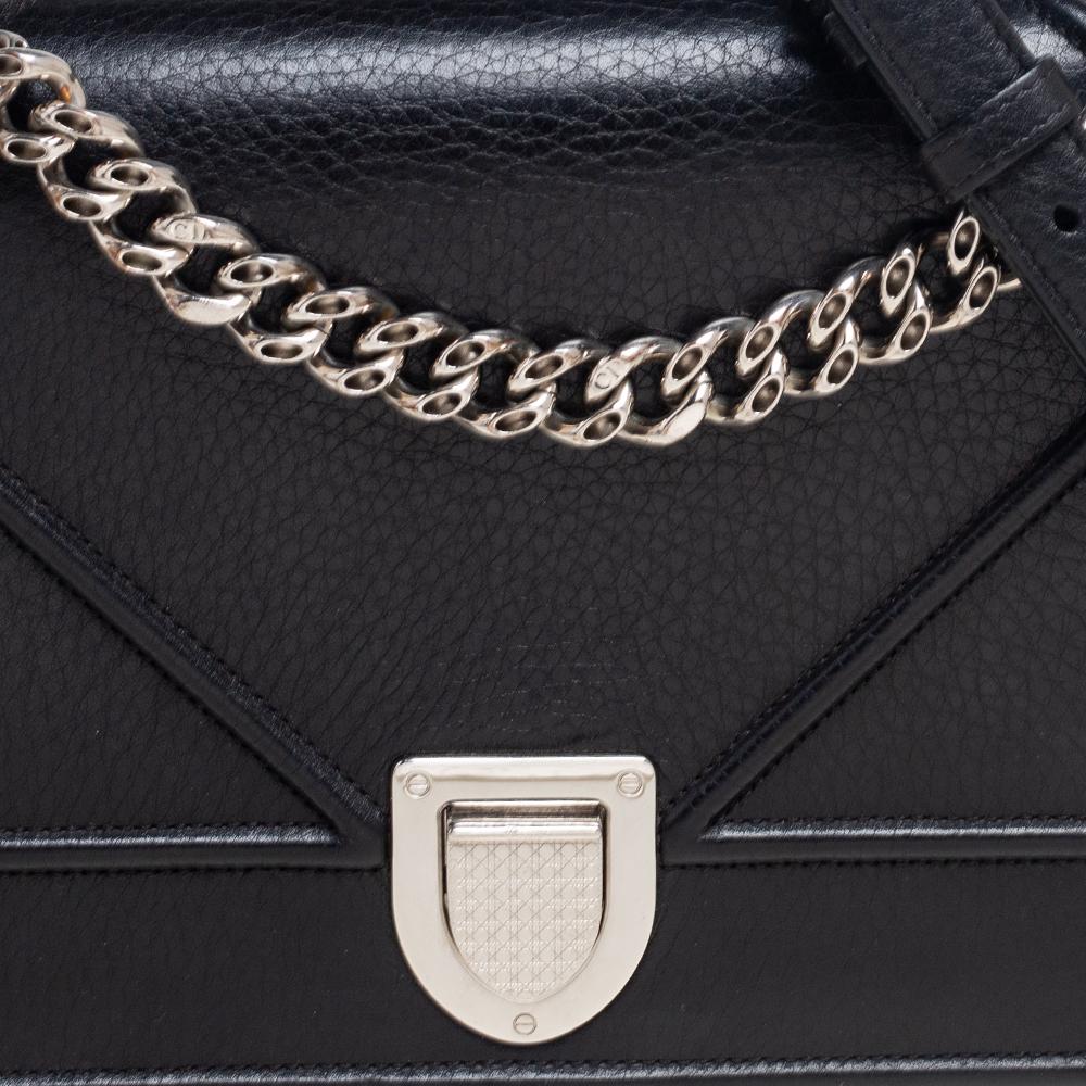 Dior Black Leather Medium Diorama Flap Shoulder Bag 5