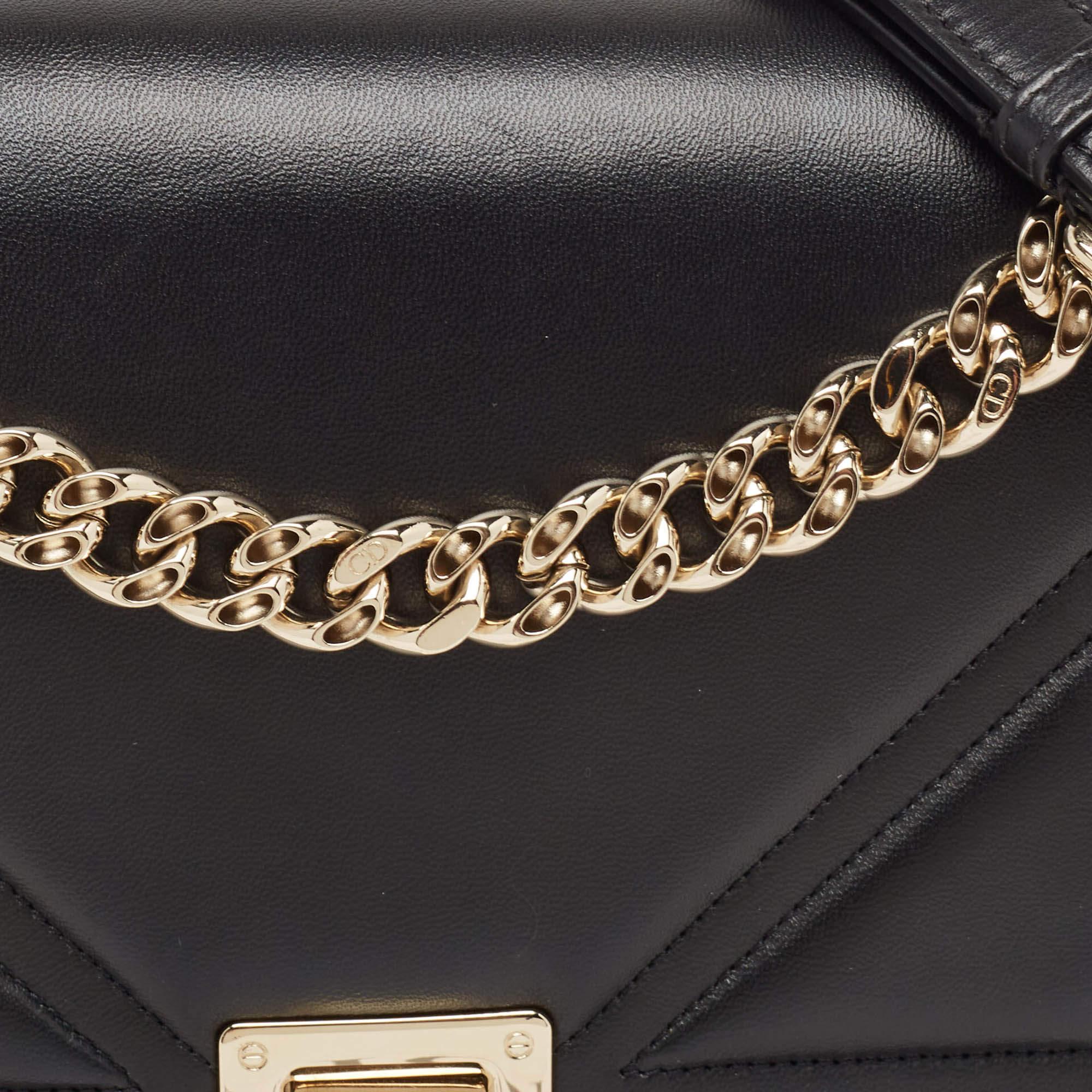 Dior Black Leather Medium Diorama Flap Shoulder Bag 1