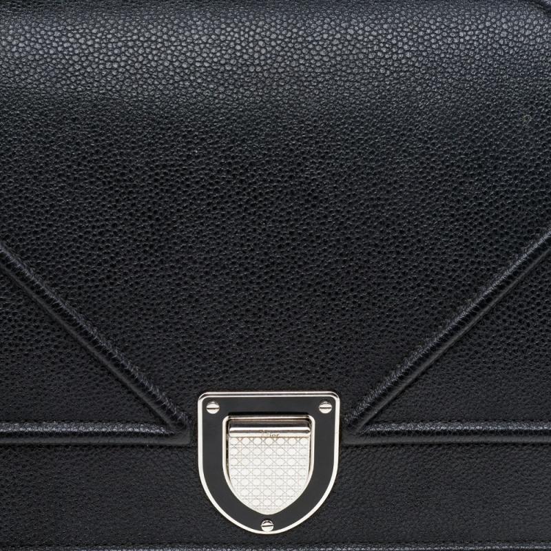 Dior Black Leather Medium Diorama Flap Shoulder Bag 5
