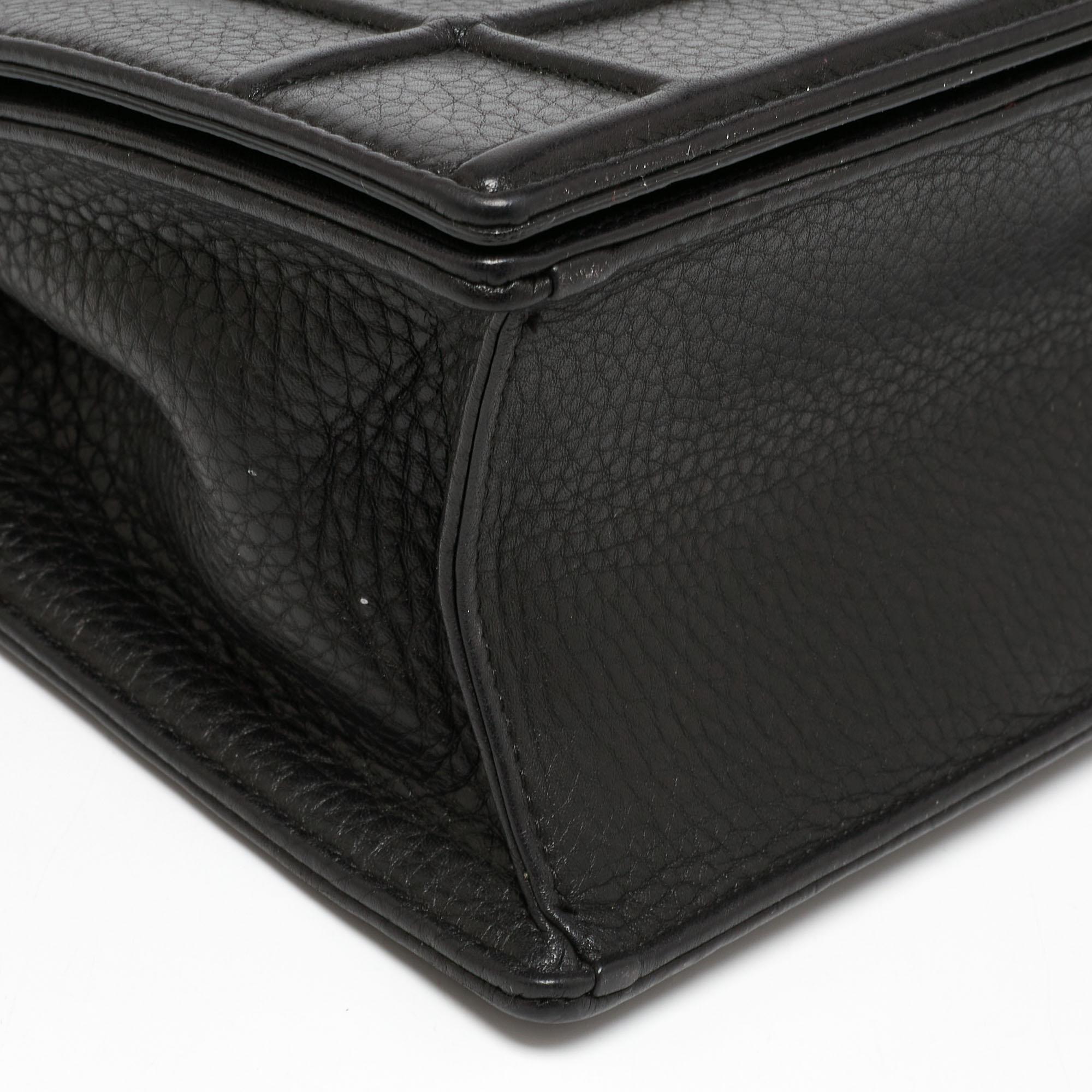 Dior Black Leather Medium Diorama Shoulder Bag 3