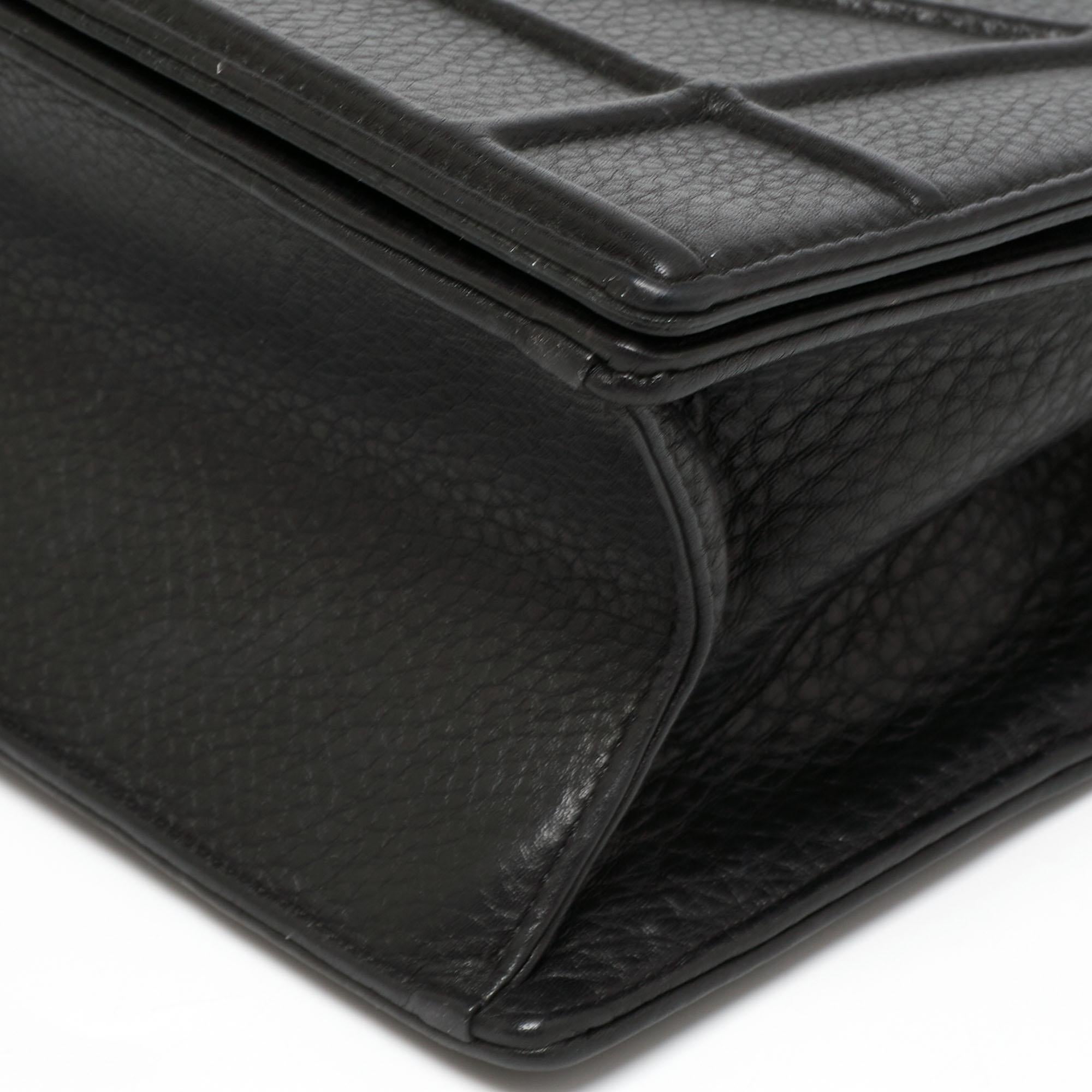 Dior Black Leather Medium Diorama Shoulder Bag 4