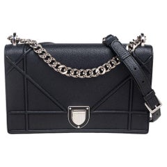 Dior Black Leather Medium Diorama Shoulder Bag