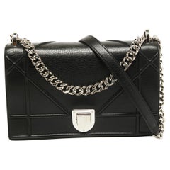 Dior Black Leather Medium Diorama Shoulder Bag