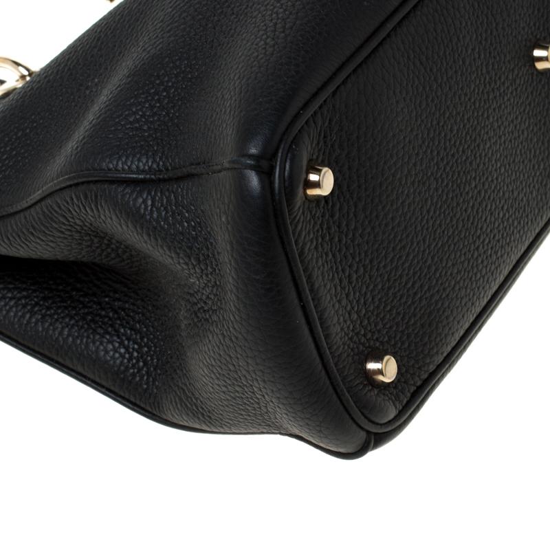 Dior Black Leather Medium Diorissimo Shopper Tote 5