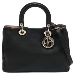 Dior Black Leather Medium Diorissimo Tote