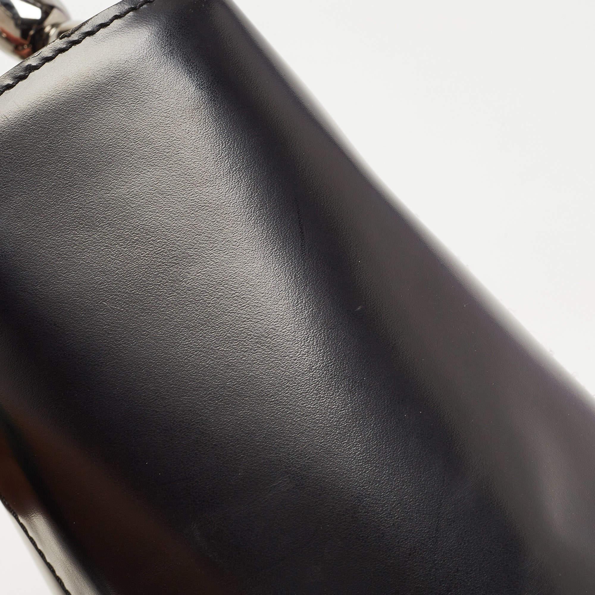 Dior Black Leather Medium Malice Pearl Tote 12
