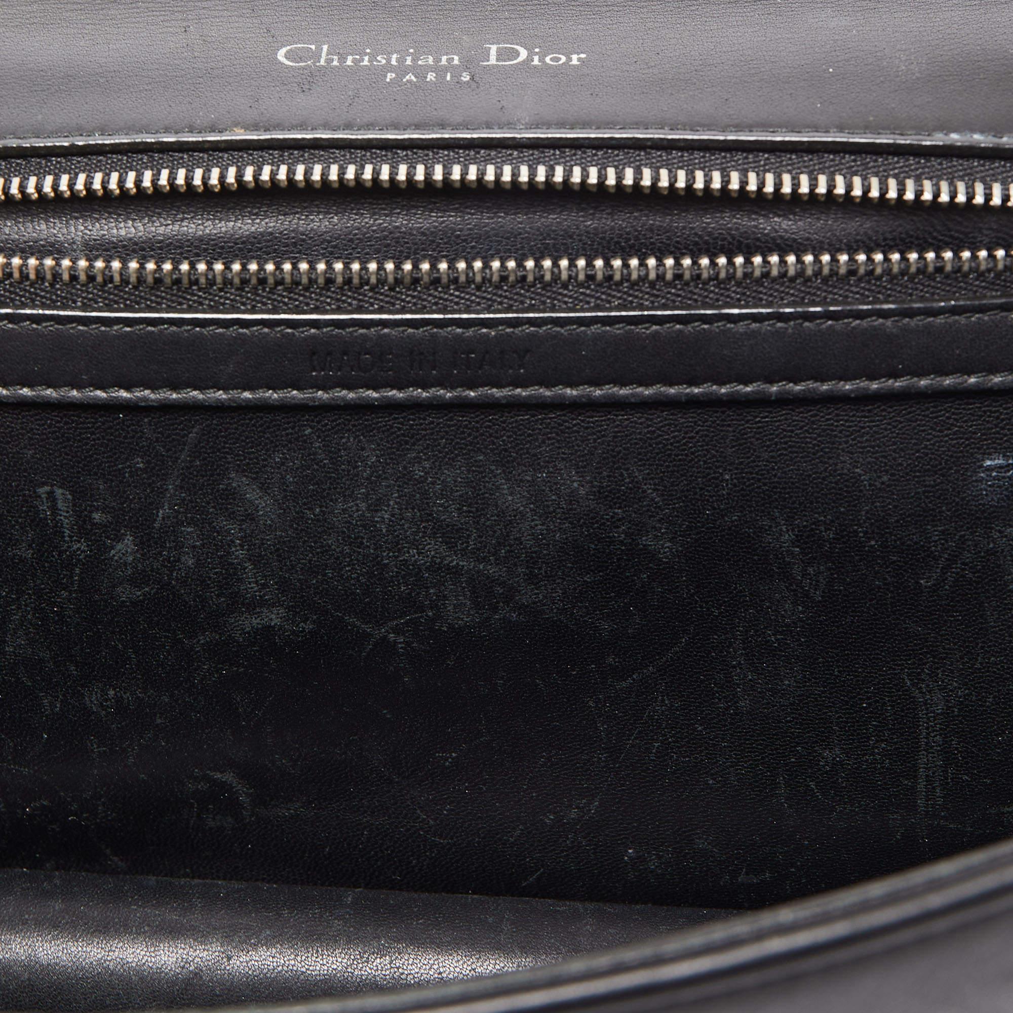 Dior Black Leather Medium Patch Diorama Shoulder Bag 1