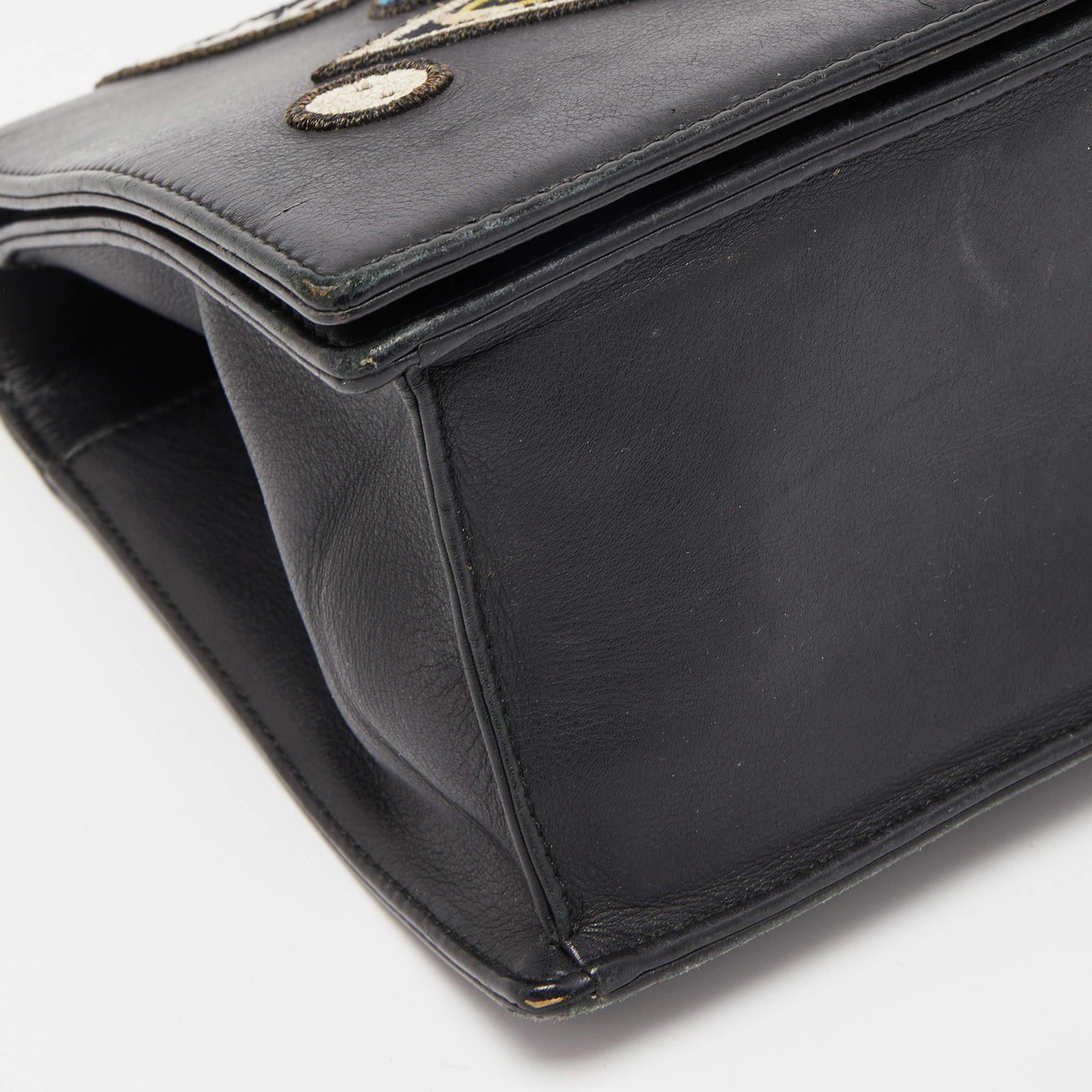Dior Black Leather Medium Patch Diorama Shoulder Bag 4