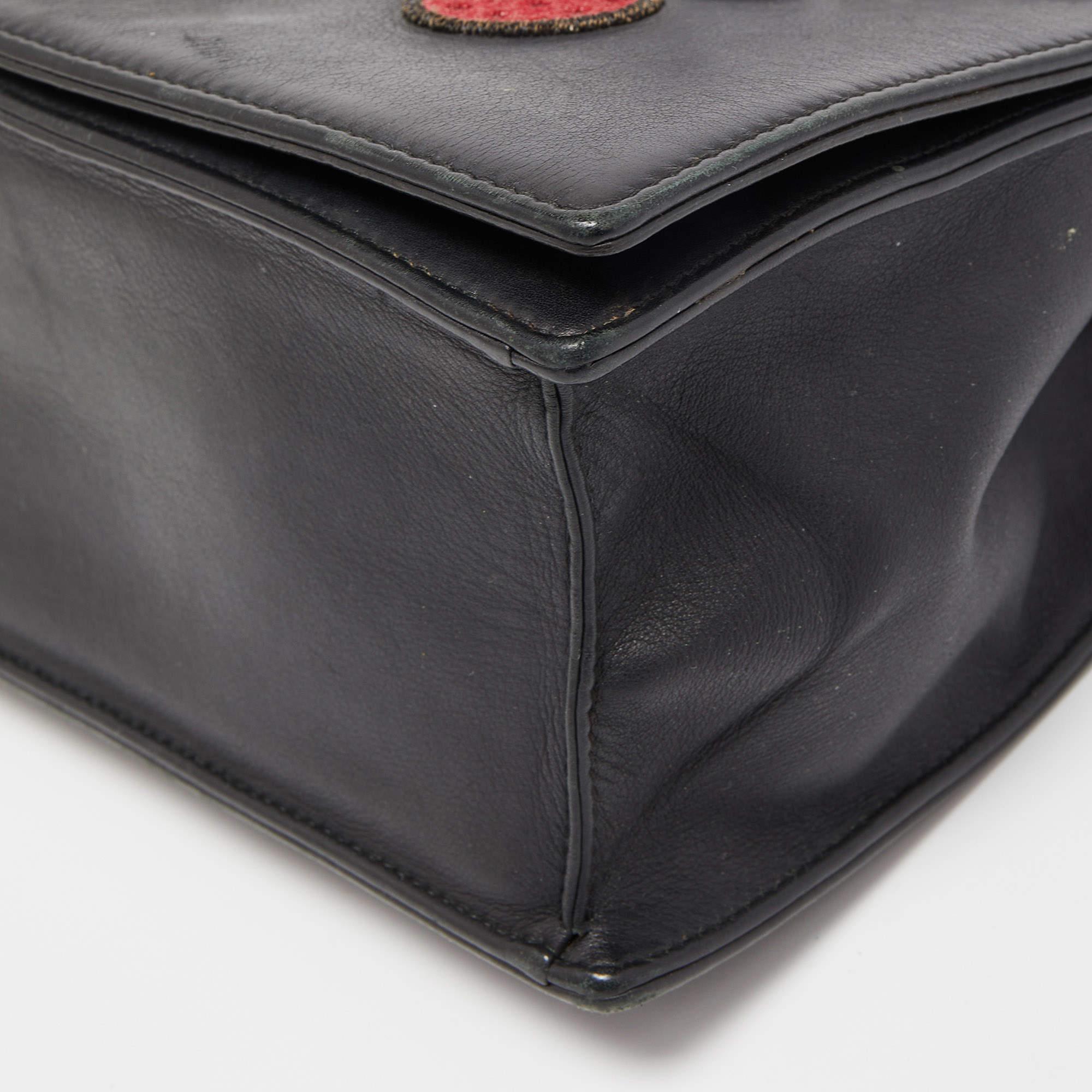 Dior Black Leather Medium Patch Diorama Shoulder Bag 5