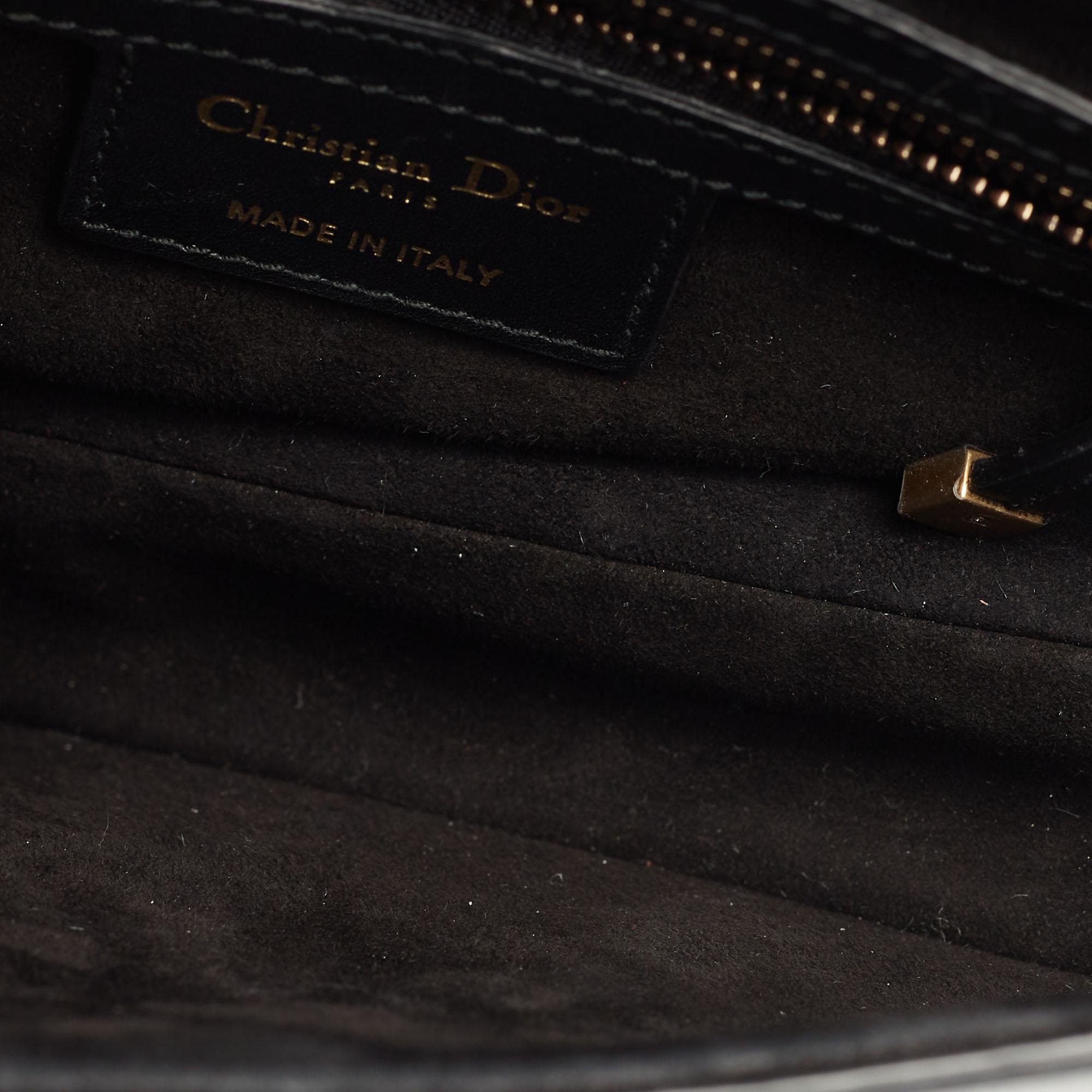 Dior Black Leather Medium Saddle Bag 9