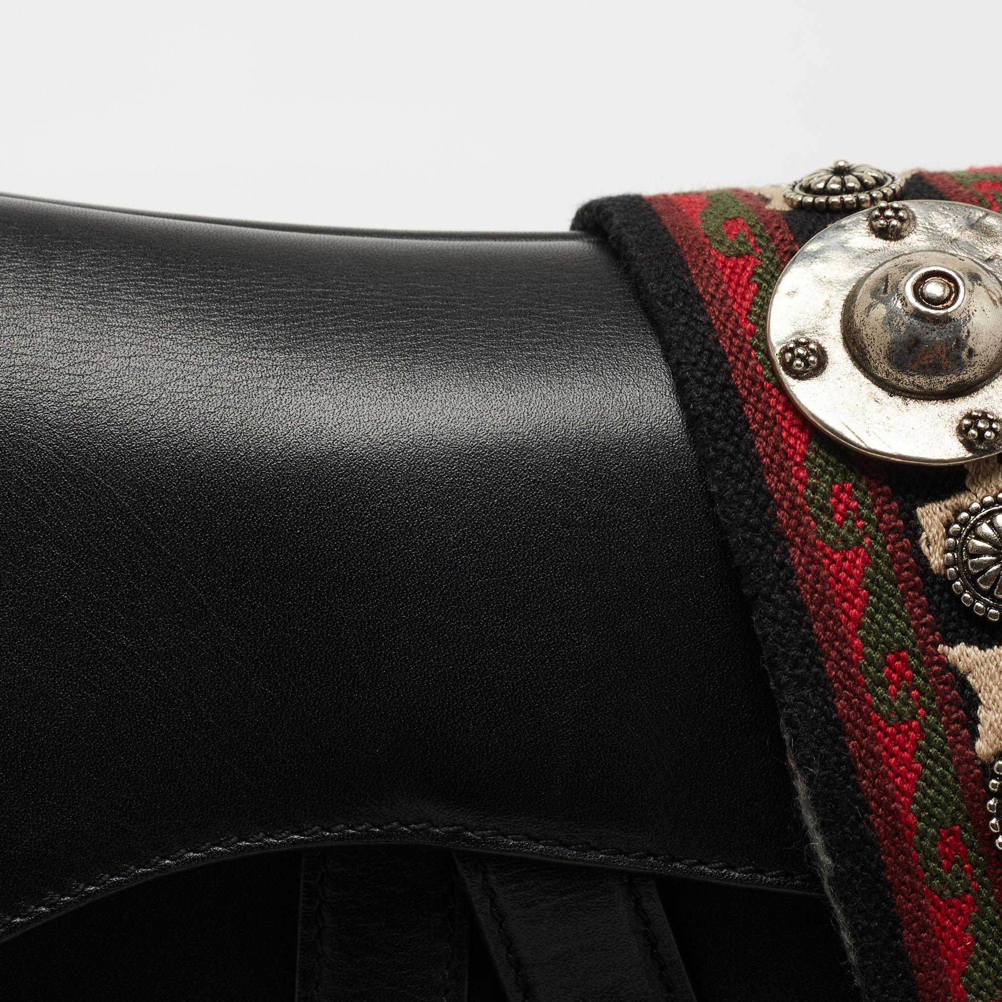 Dior Black Leather Medium Saddle Bag 3