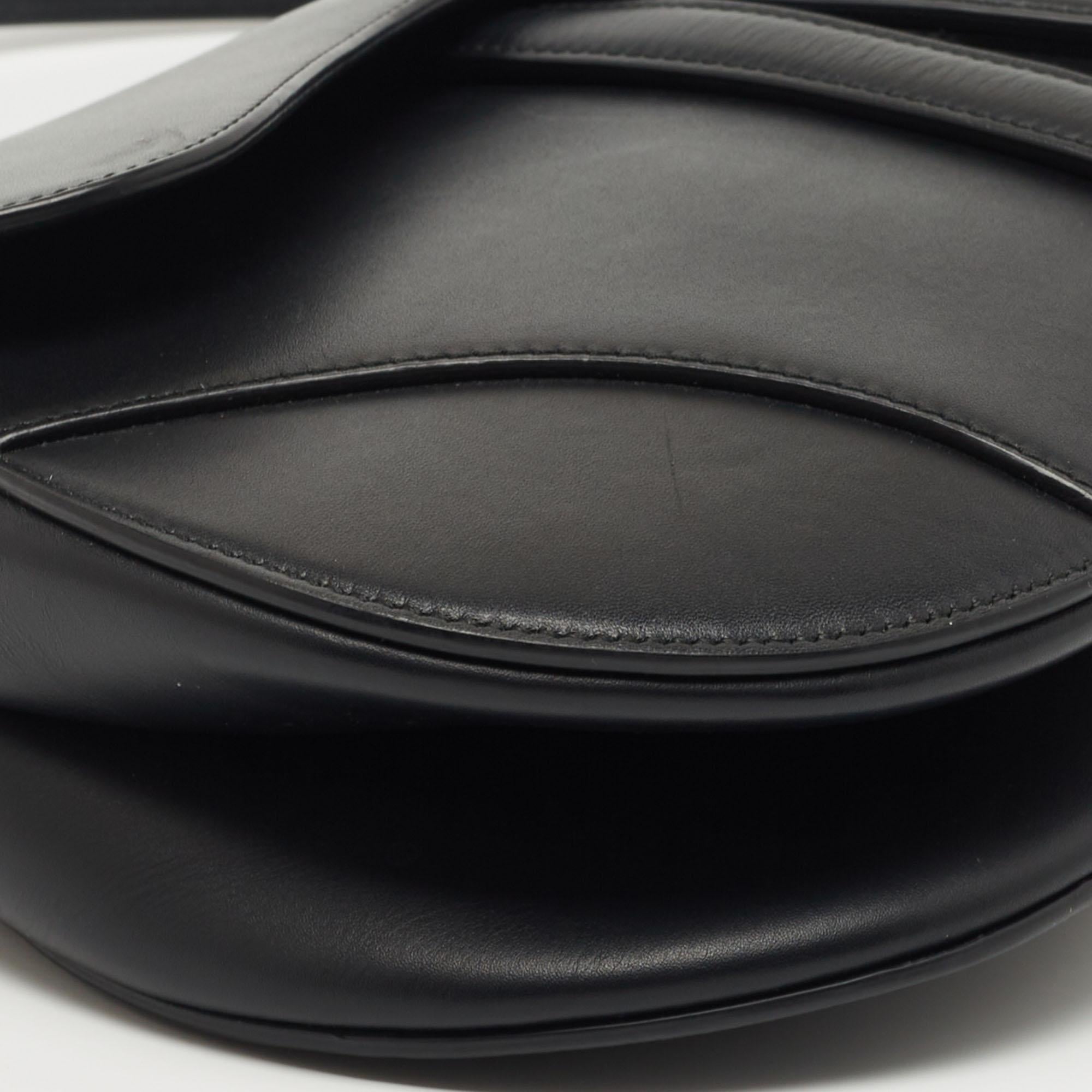 Dior Black Leather Medium Saddle Bag 5