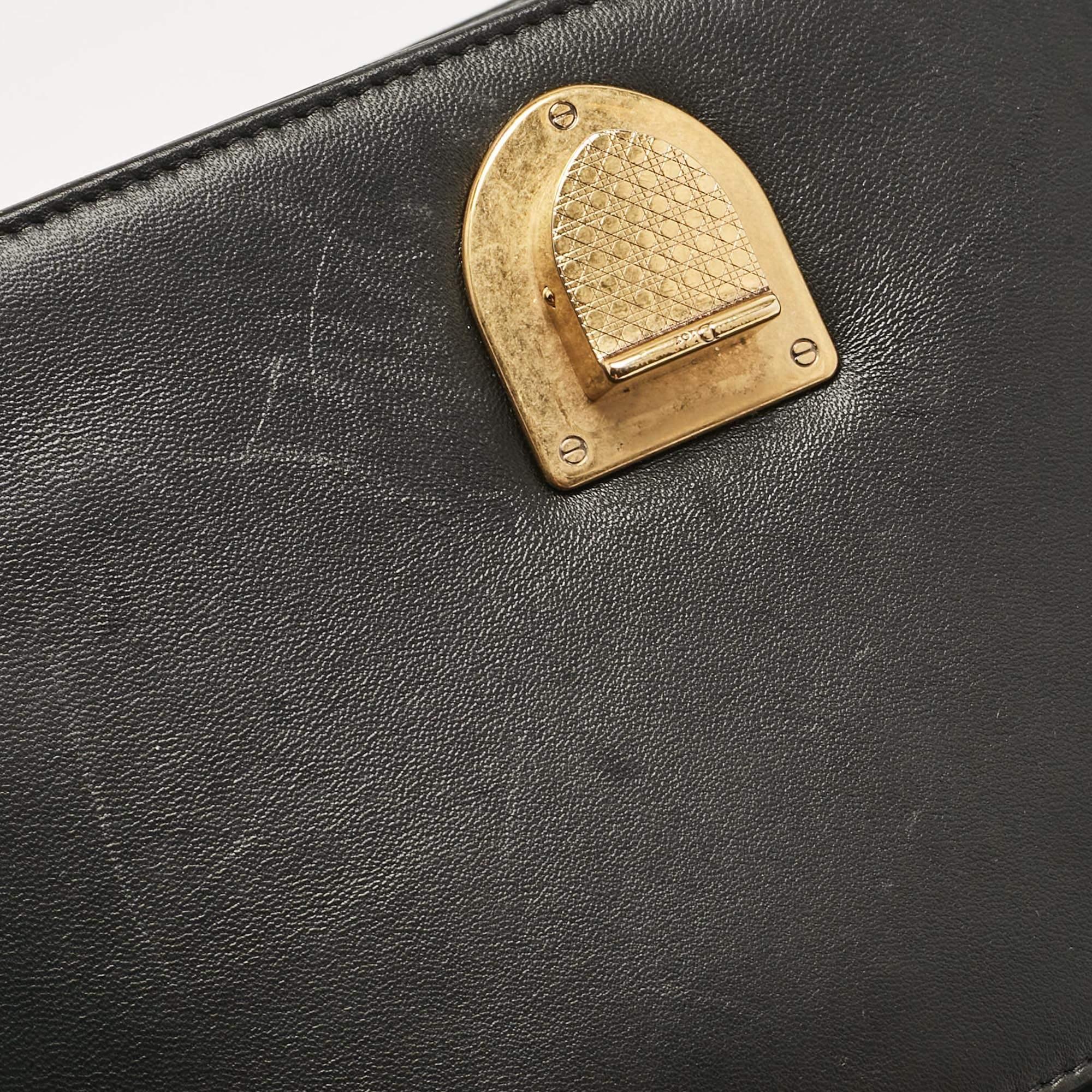 Dior Black Leather Medium Studded Diorama Flap Shoulder Bag 3