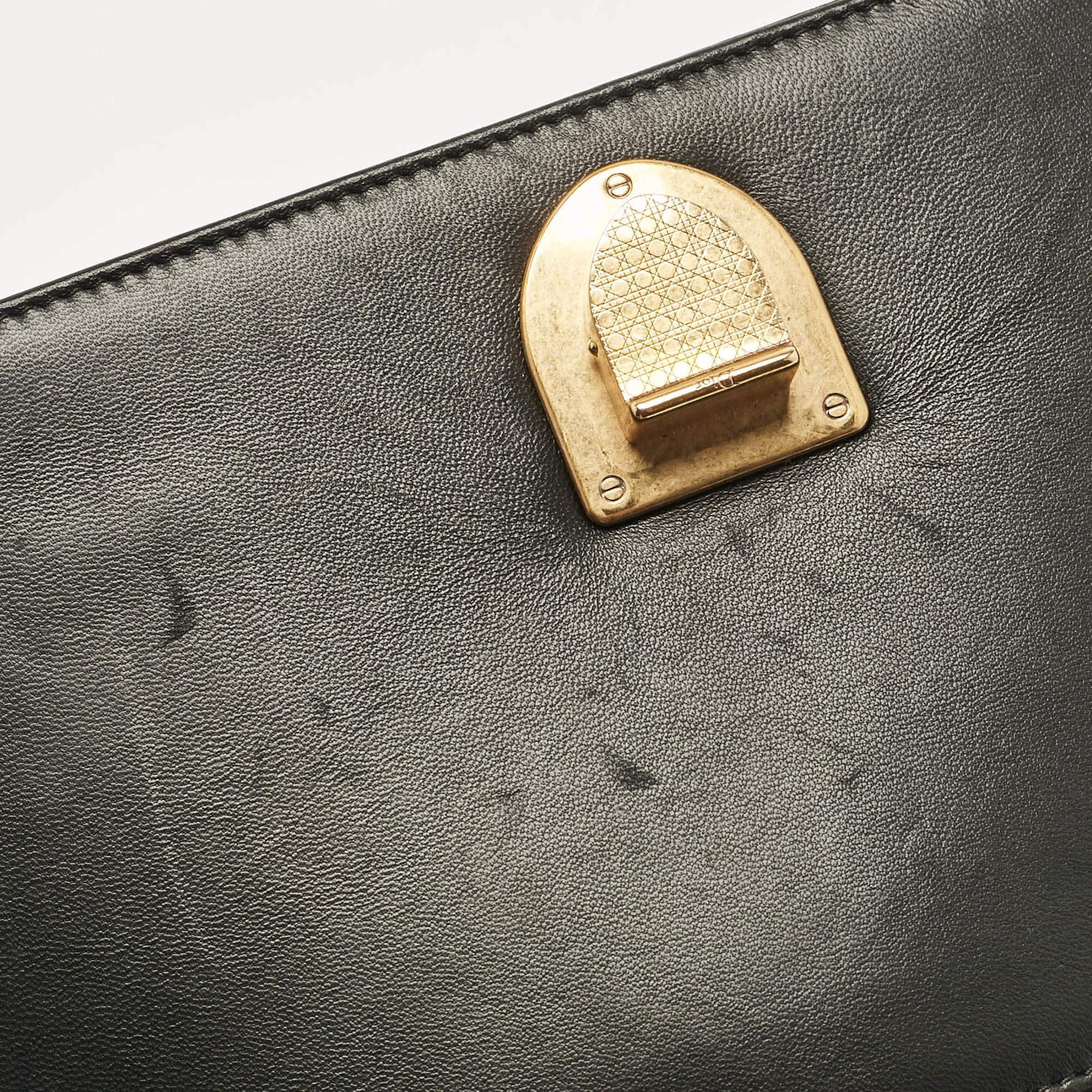 Dior Black Leather Medium Studded Diorama Flap Shoulder Bag 4