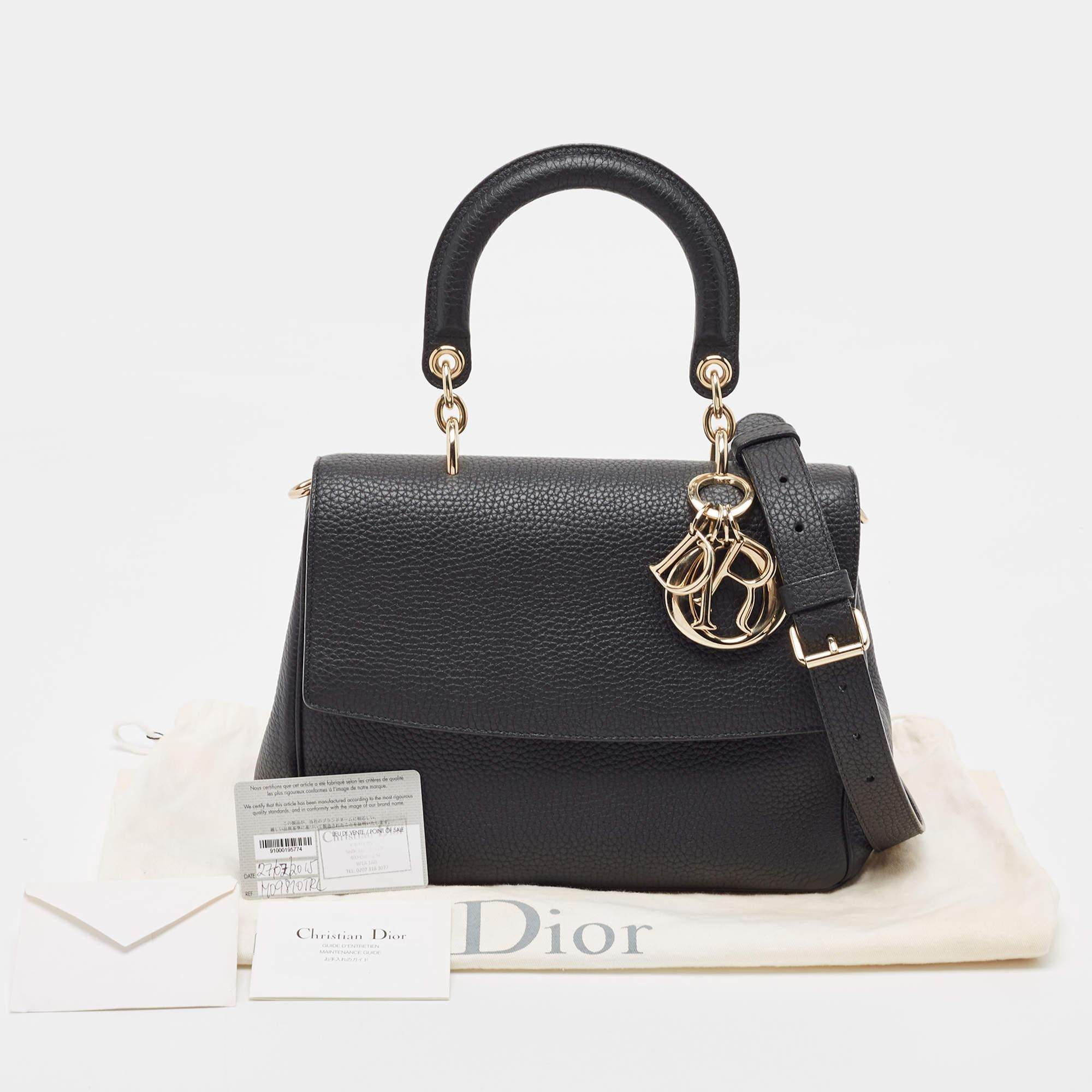 Dior Black Leather Mini Be Dior Top Handle Bag 12