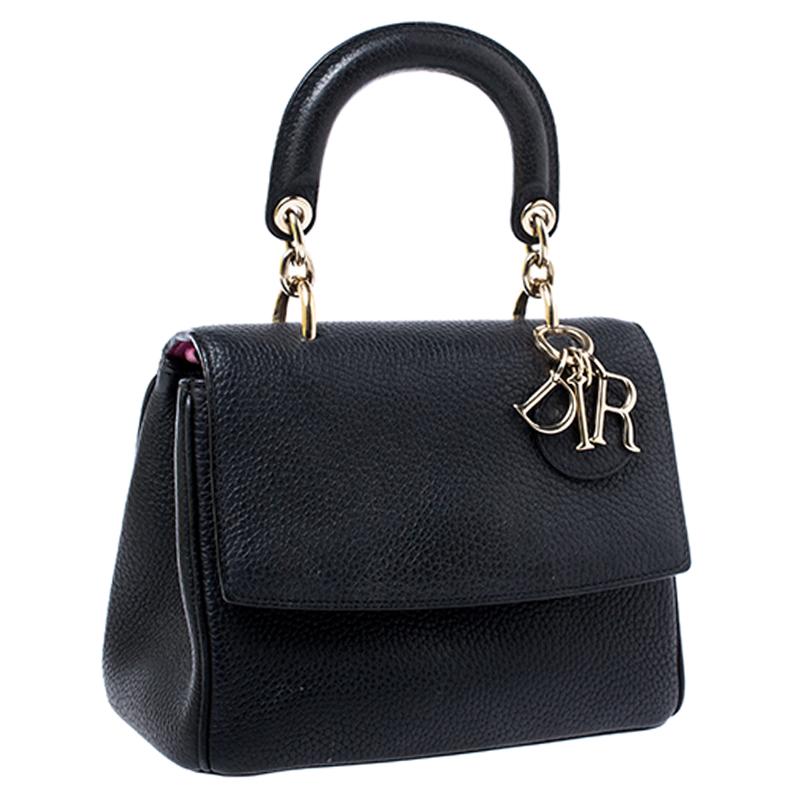 Women's Dior Black Leather Mini Be Dior Top Handle Bag