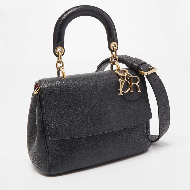 Dior Black Leather Mini Be Dior Top Handle Bag at 1stDibs