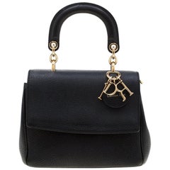 Dior Black Leather Mini Be Dior Top Handle Bag