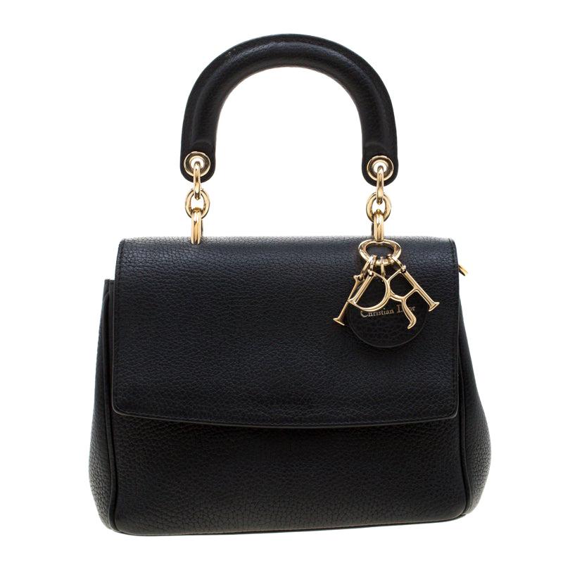 Dior Black Leather Mini Be Dior Top Handle Bag