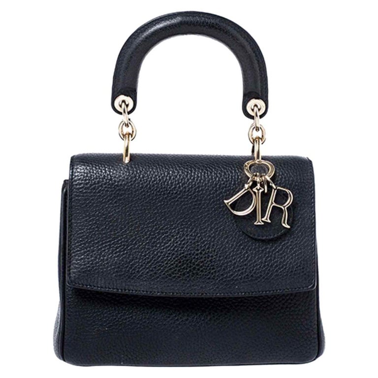 Dior Black Leather Mini Be Dior Top Handle Bag For Sale at 1stDibs
