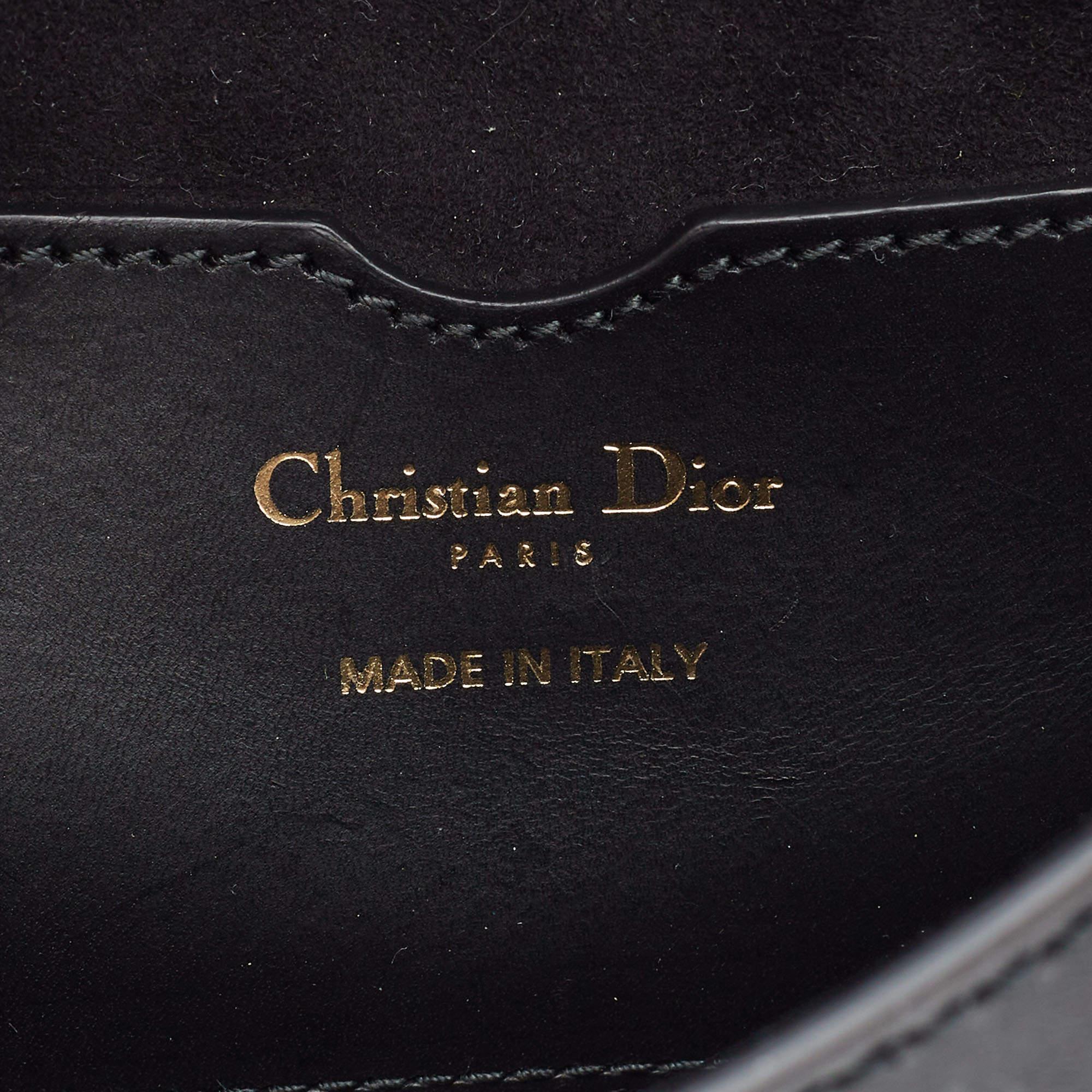 Dior Black Leather Mini D-Bee Saddle Bag 6