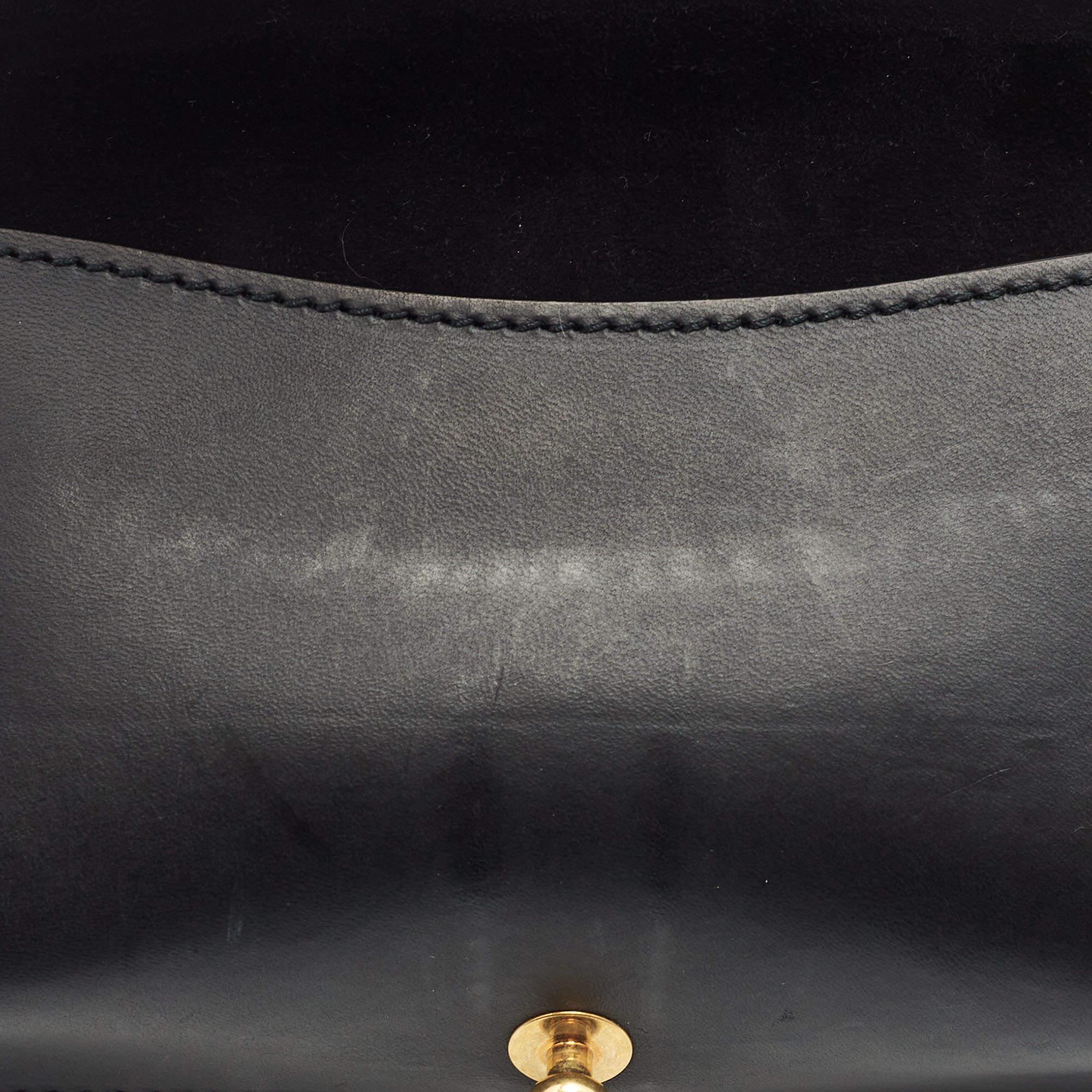 Dior Black Leather Mini D-Bee Saddle Bag 8