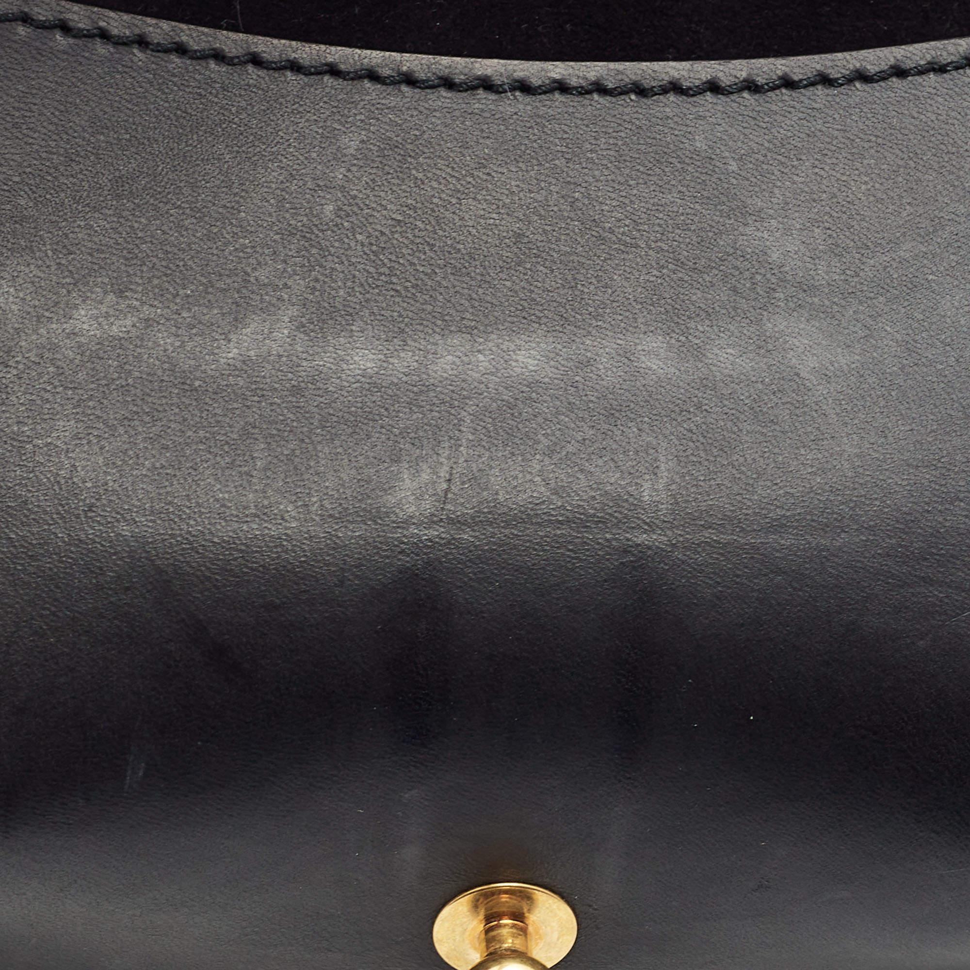 Dior Black Leather Mini D-Bee Saddle Bag 9