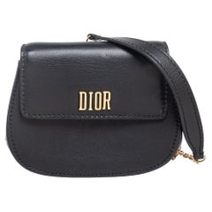 Dior Black Leather Mini D-Fence Chain Crossbody Bag
