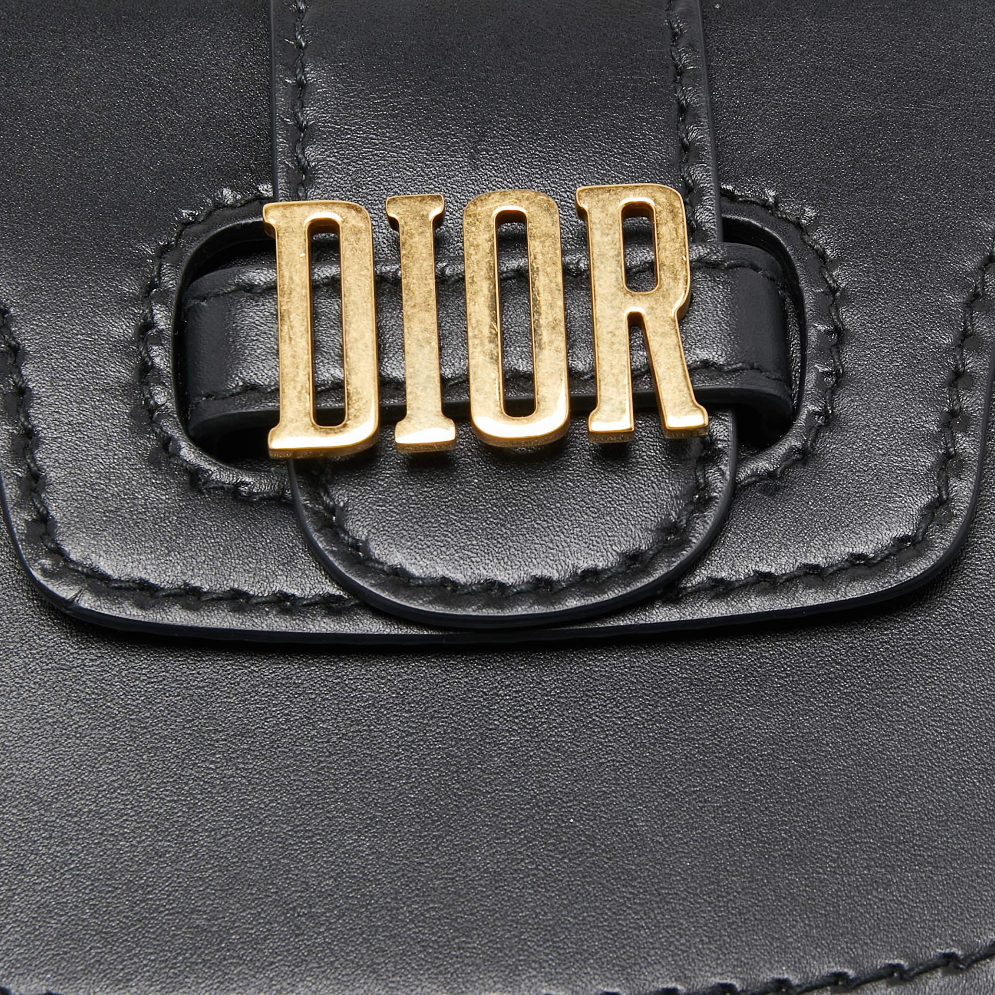 Dior Black Leather Mini D-Fence Saddle Bag 6