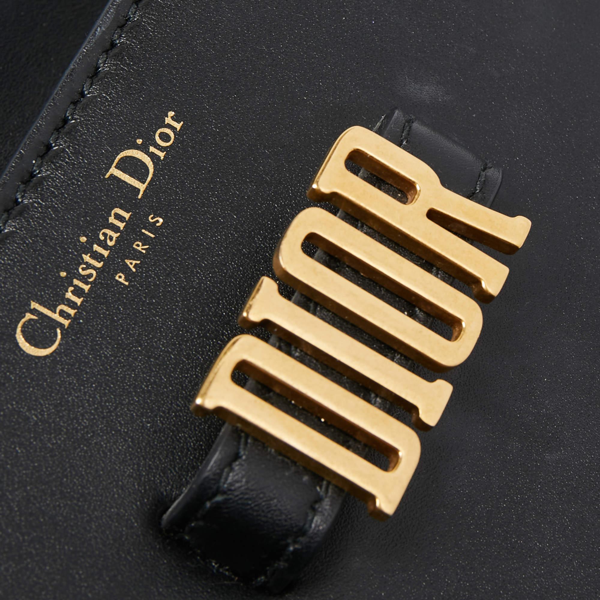 Dior Black Leather Mini D-Fence Saddle Bag 1