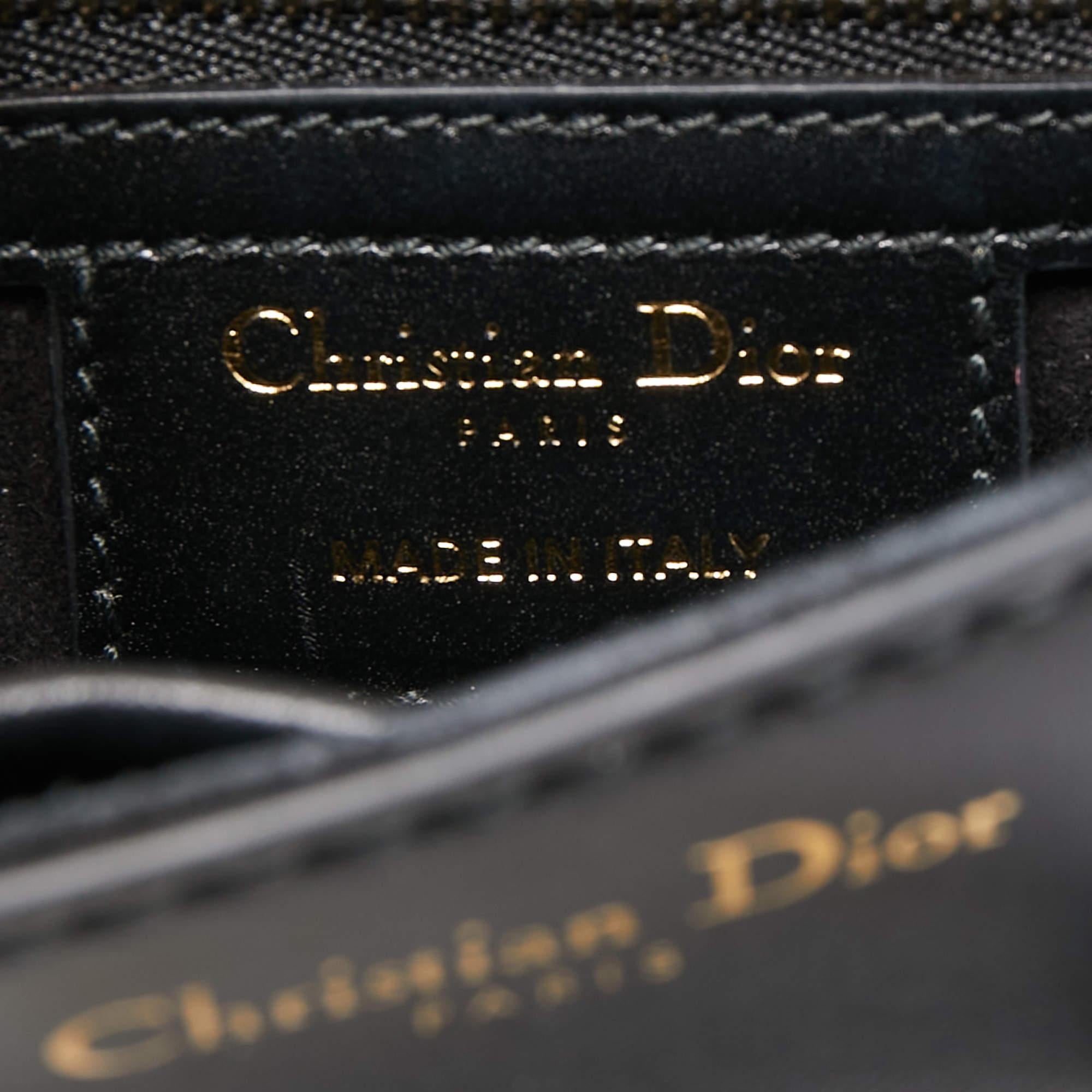 Dior Black Leather Mini D-Fence Saddle Bag 2