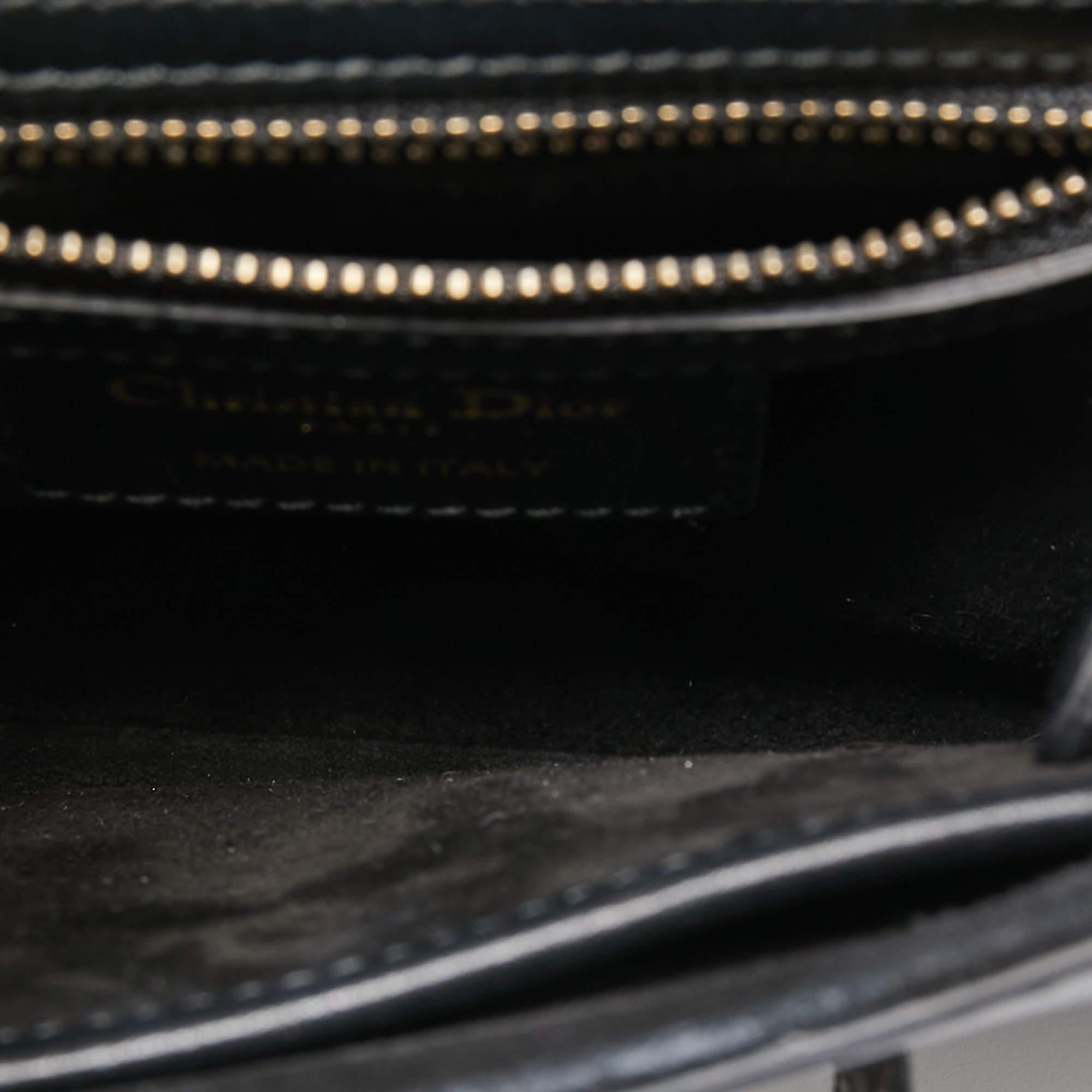 Dior Black Leather Mini D-Fence Saddle Bag 4
