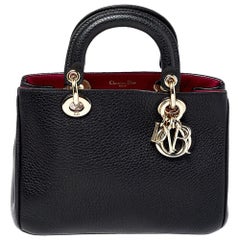 Dior Black Leather Mini Diorissimo Tote