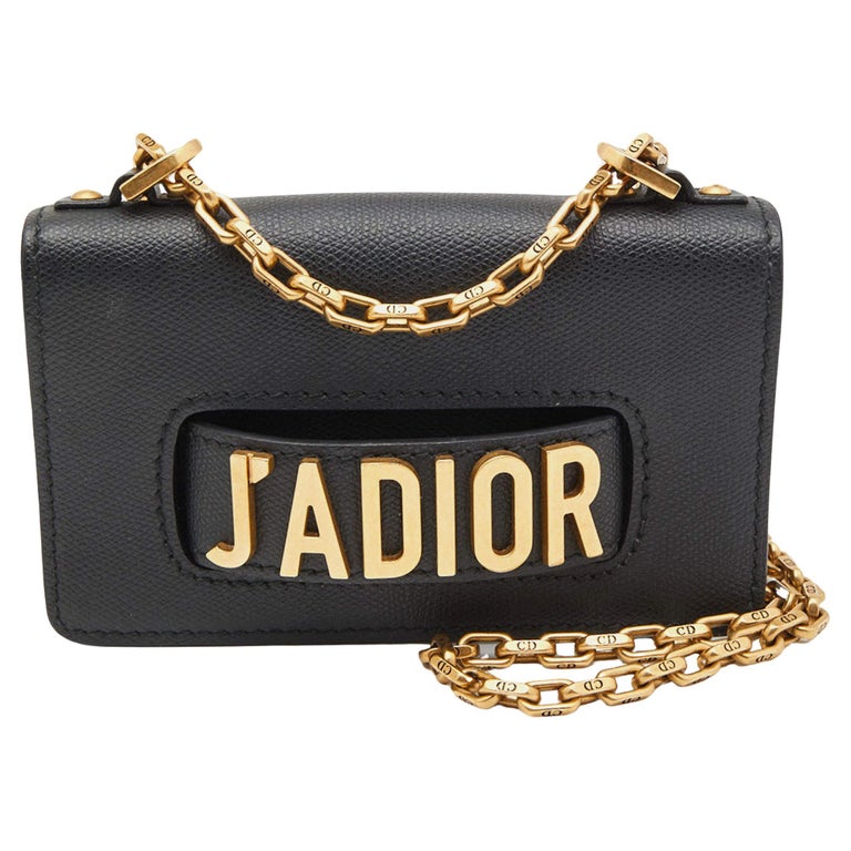 Borsa a tracolla Dior Mini J'Adior in pelle nera in vendita su 1stDibs