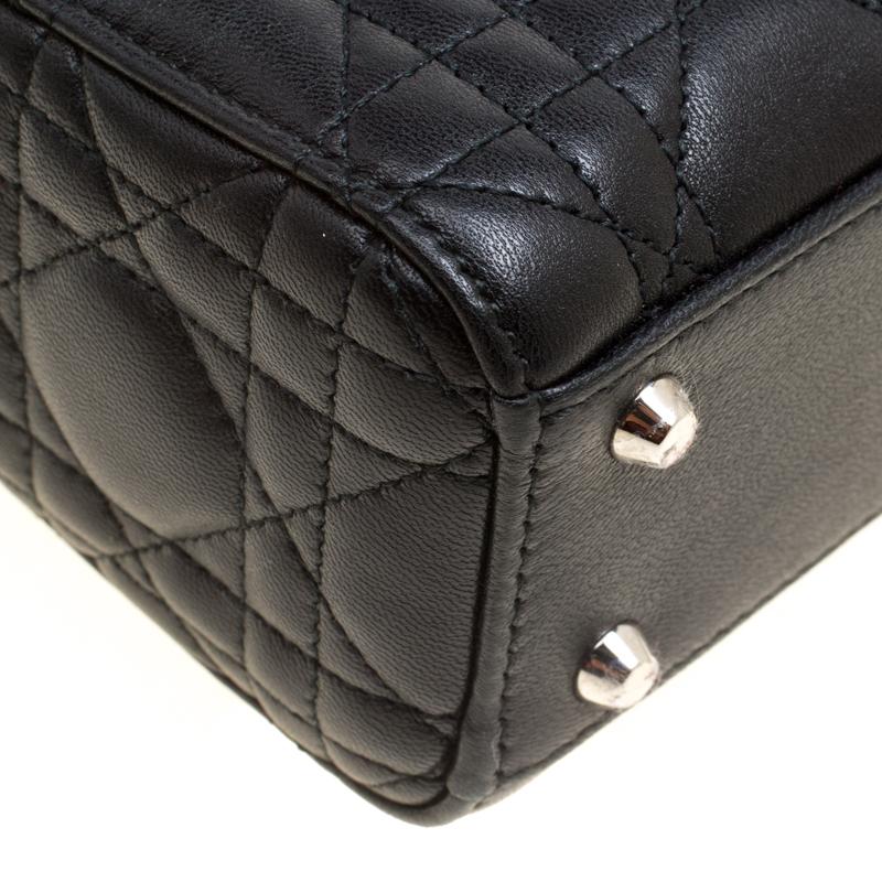 Dior Black Leather Mini Lady Dior Tote 2