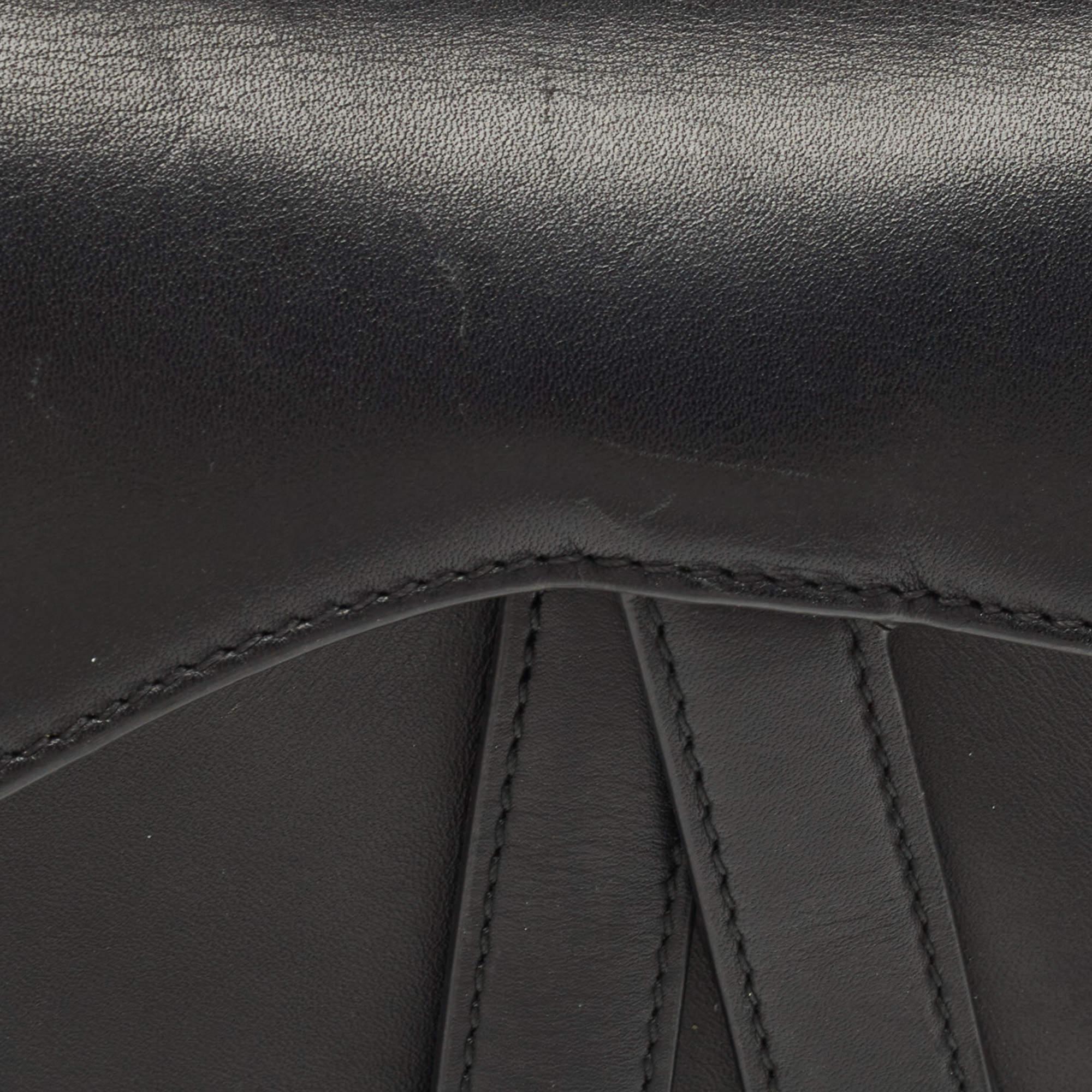 Dior Black Leather Mini Saddle Bag 3