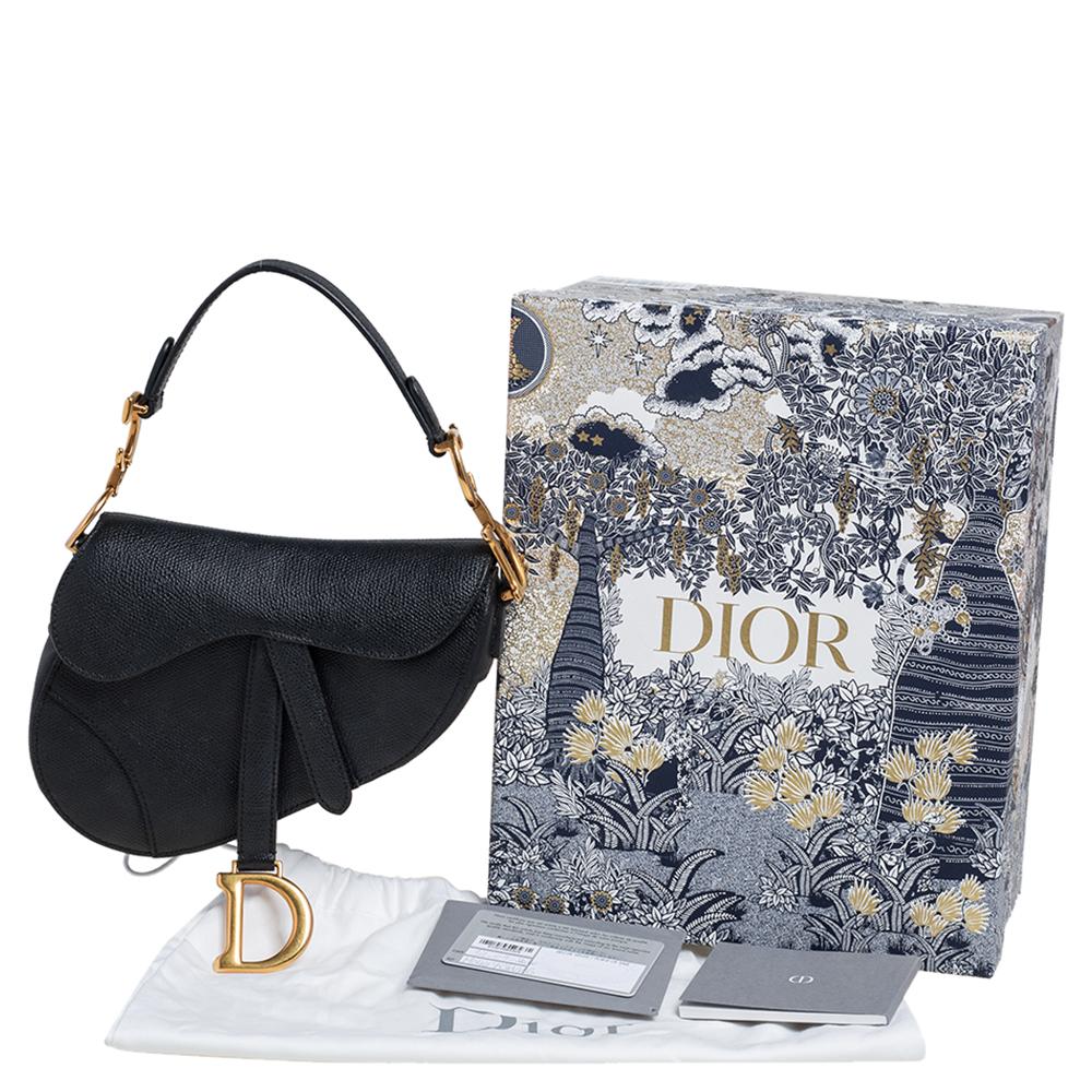 Dior Black Leather Mini Saddle Bag 5