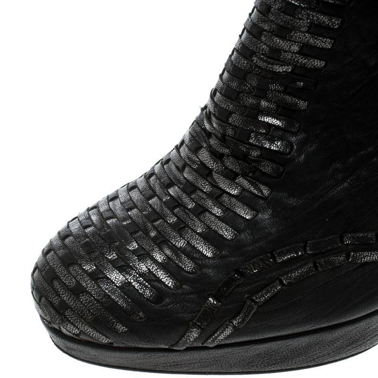 Dior Black Leather Miss Dior Platform Booties Size 40.5 For Sale at 1stDibs