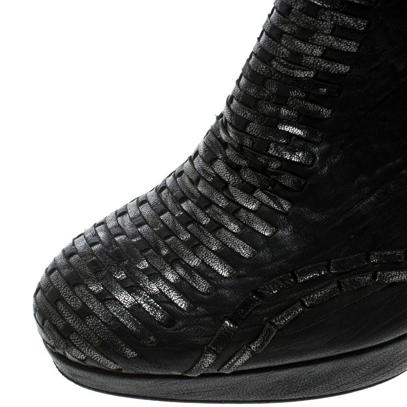 Dior Black Leather Miss Dior Platform Booties Size 40.5 2