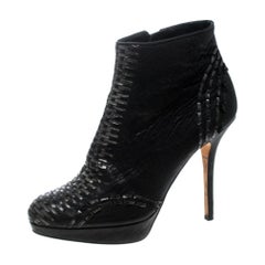 Dior Black Leather Miss Dior Platform Booties Size 40.5