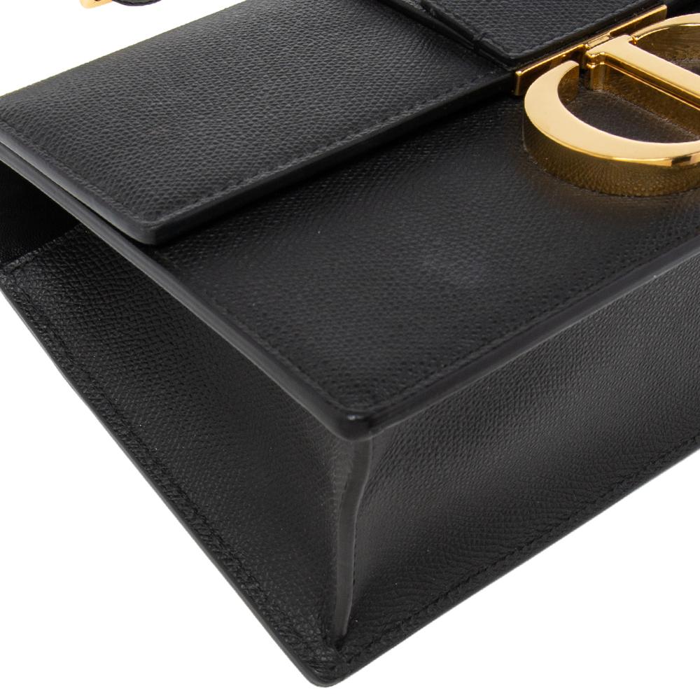 Dior Black Leather Montaigne 30 Flap Shoulder Bag 6