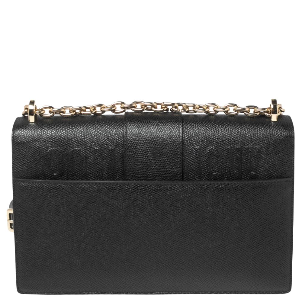 Dior Black Leather Montaigne 30 Flap Shoulder Bag 5