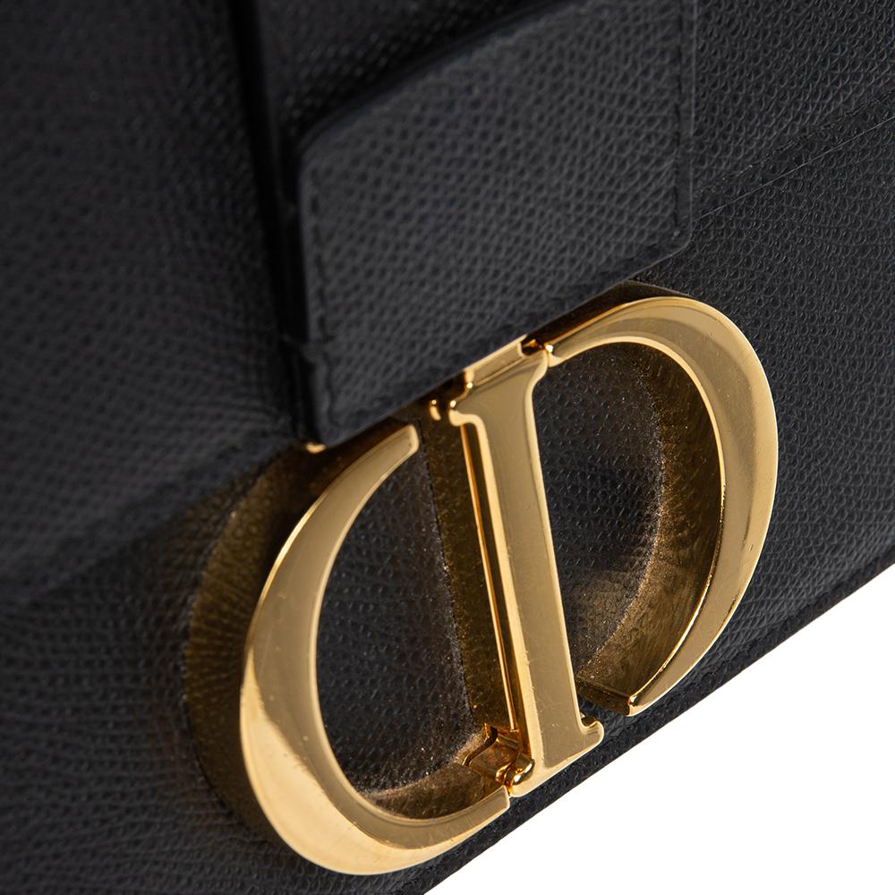 Dior Black Leather Montaigne 30 Flap Shoulder Bag 2