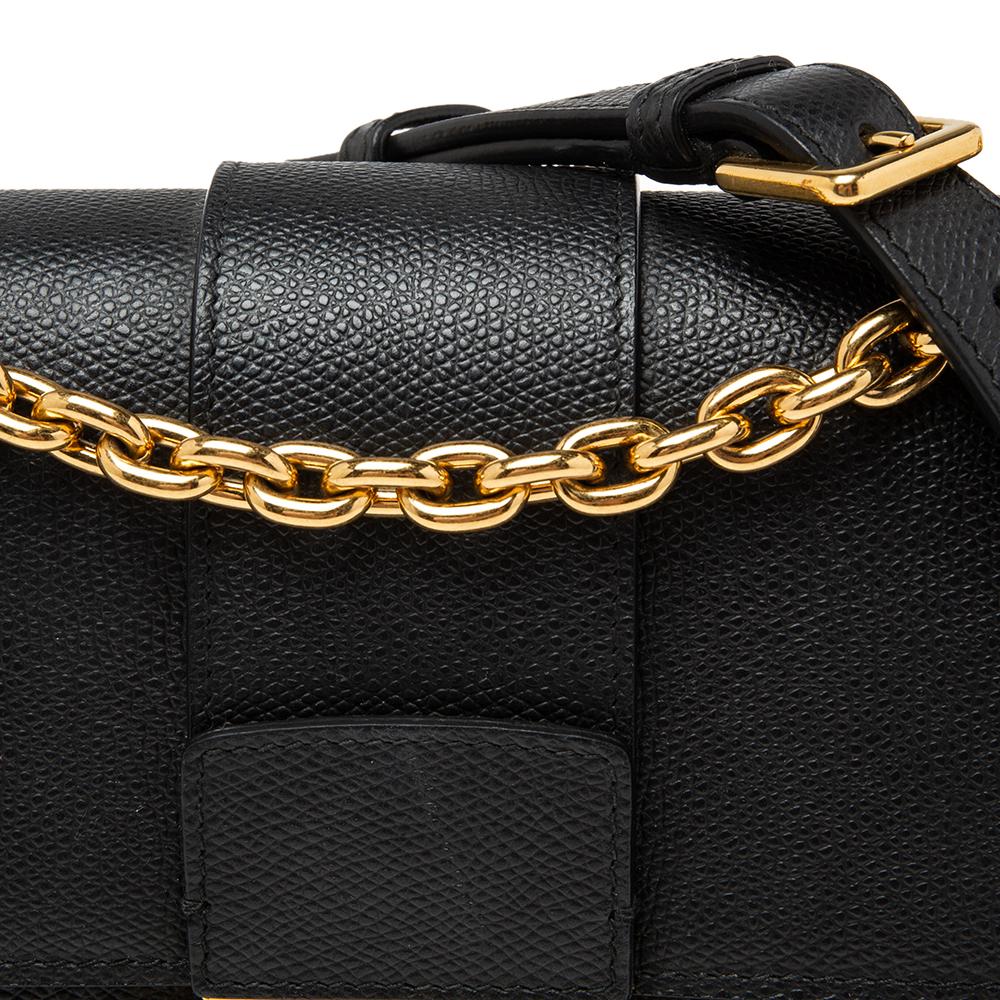 Dior Black Leather Montaigne 30 Flap Shoulder Bag 5