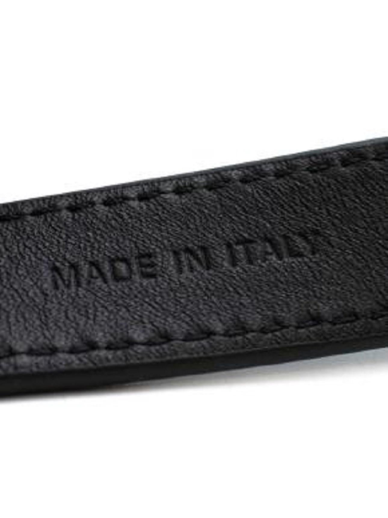 Dior Black Leather Montaigne Belt - Size 70 For Sale 6