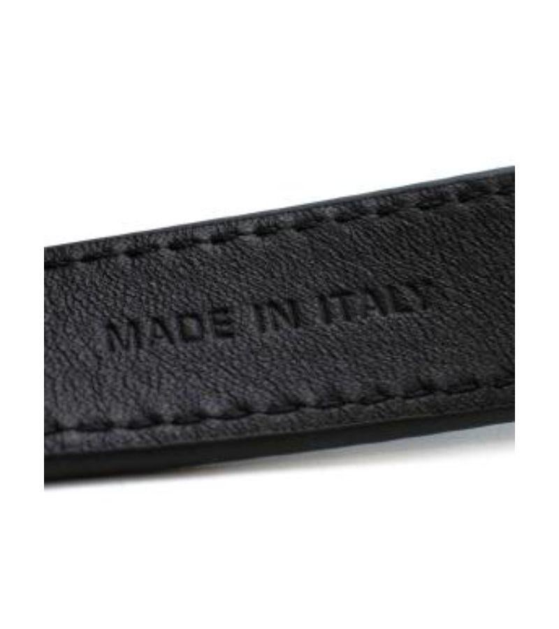Dior Black Leather Montaigne Belt - Size 70 For Sale 5