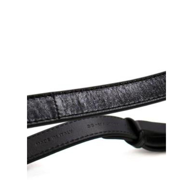Dior Black Leather Montaigne Belt - Size 70 In Good Condition For Sale In London, GB
