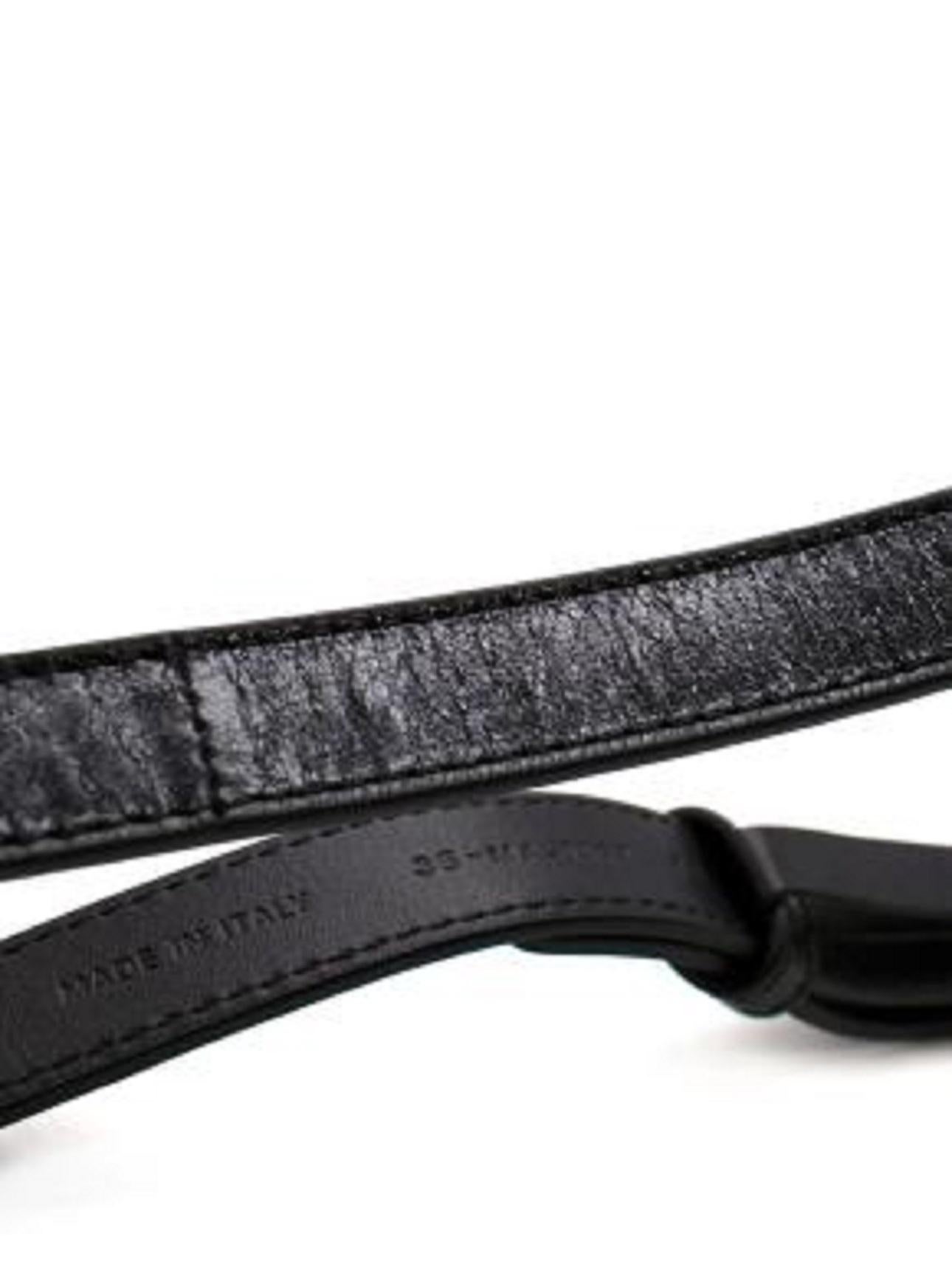 Dior Black Leather Montaigne Belt - Size 70 For Sale 2