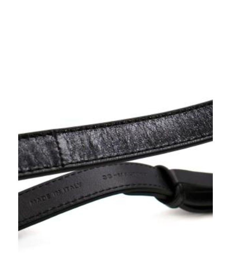Dior Black Leather Montaigne Belt - Size 70 For Sale 1